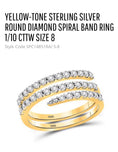 Load image into Gallery viewer, Stunning 10k gold vermeil real genuine diamond spiral wedding engagement promise ring band this band is designed to make a statement.
