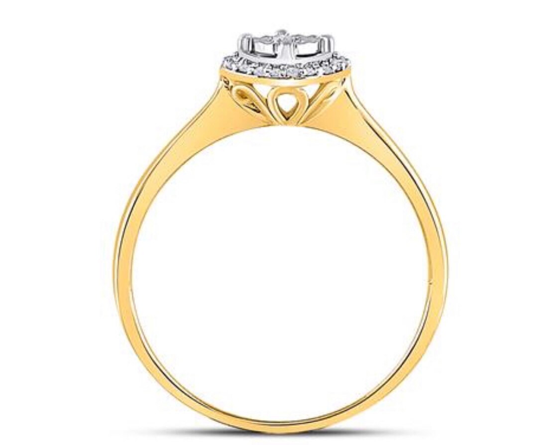 10k Solid Gold Genuine Real Diamond Engagement Promise Bridal Ring for women, NOT plated, Not CZ, free appraisal, Free ship, Gift wrapped