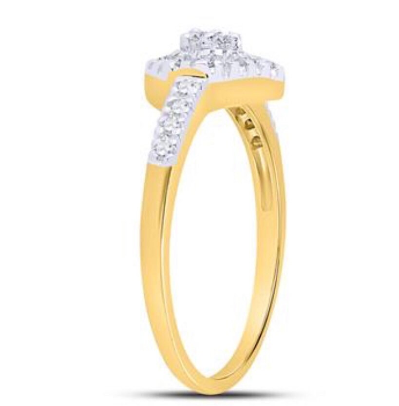 10k solid real gold real Diamond promise engagement wedding bridal anniversary birthday gift ring for women not plated not CZ free appraisal