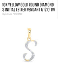 Load image into Gallery viewer, 10k Solid Gold, genuine diamond initial, pendant, “S” initial letter, Monogram, real diamond, real gold, All initials available. Best gift.
