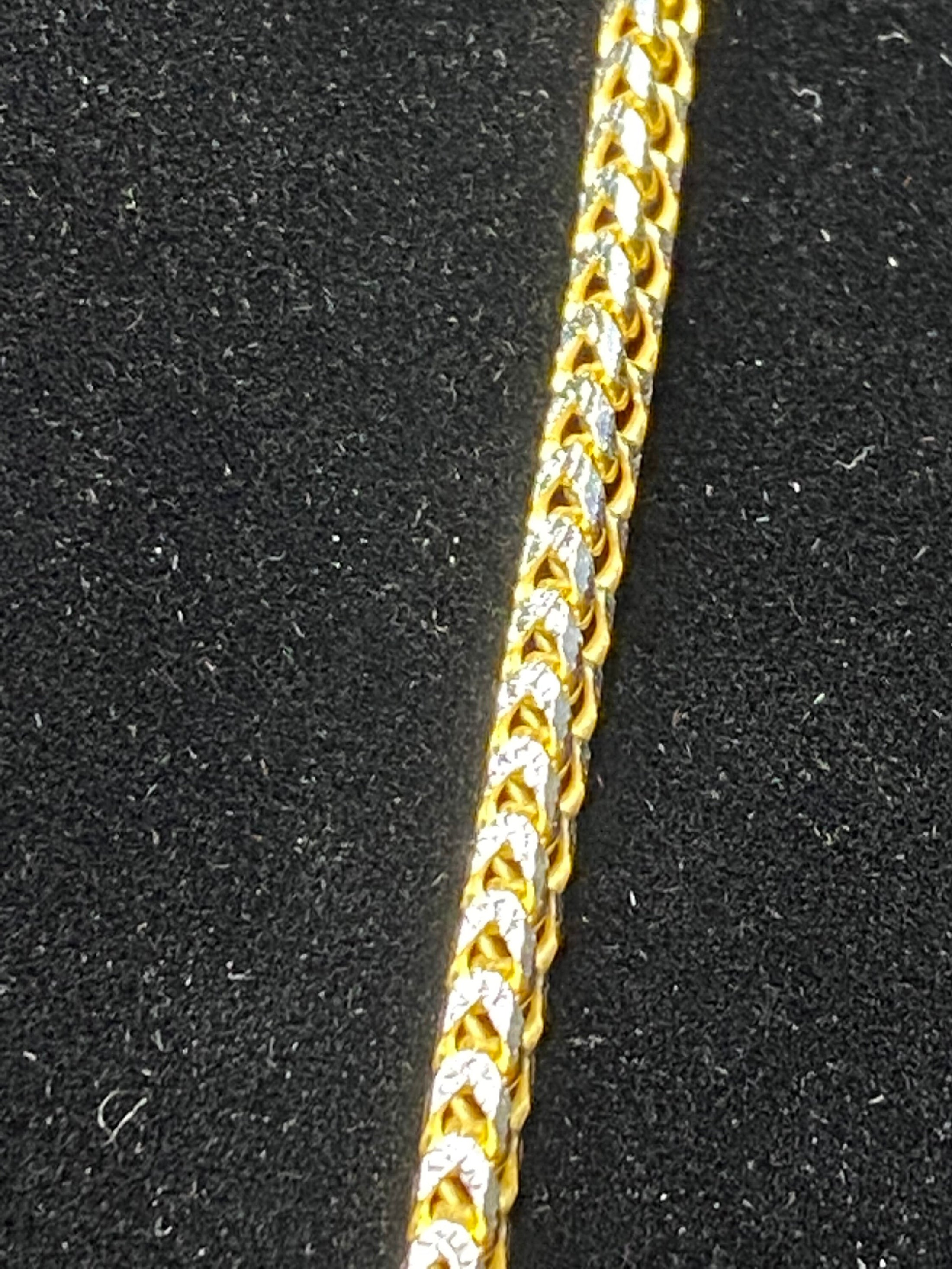 10k Yellow Gold vermeil Stunning hot mens bestseller diamond cut iced Franco chain stunning design best gift for men 925 Italian genuine HOT