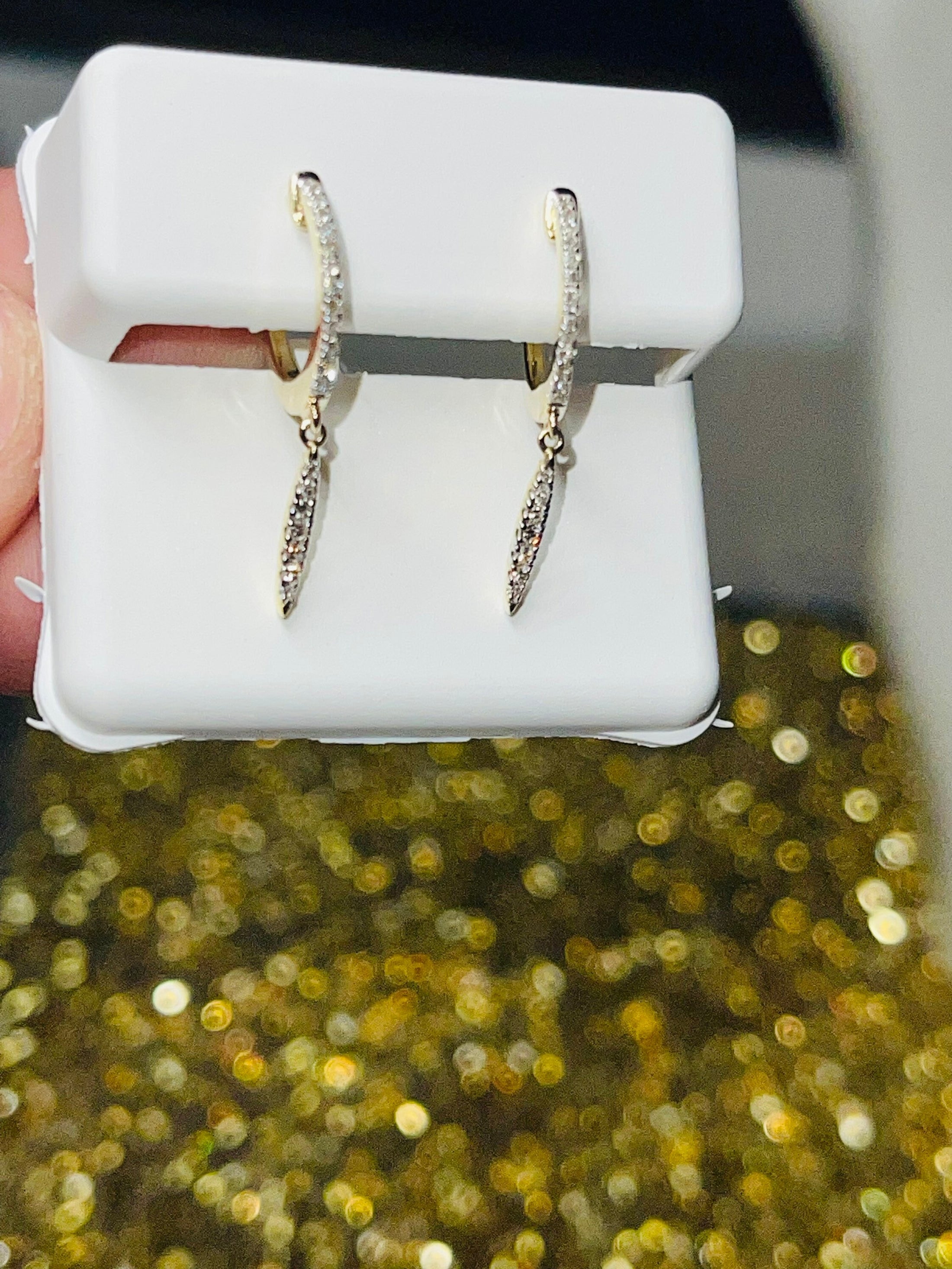 Dangle Hoop Earrings | 10k Gold | Diamond | Hoop Earrings | SI Diamond | For Her | For Him | Christmas Gift