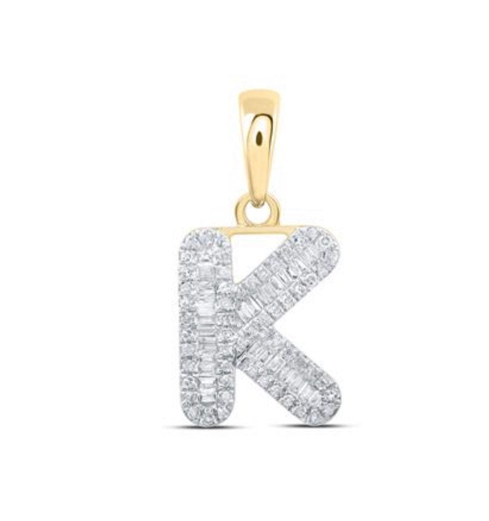 10k Real solid gold, Genuine Real Diamond Initial, Letter, Pendant, Not fake not plated FREE Appraisal, initial necklace, Made In USA, Gift