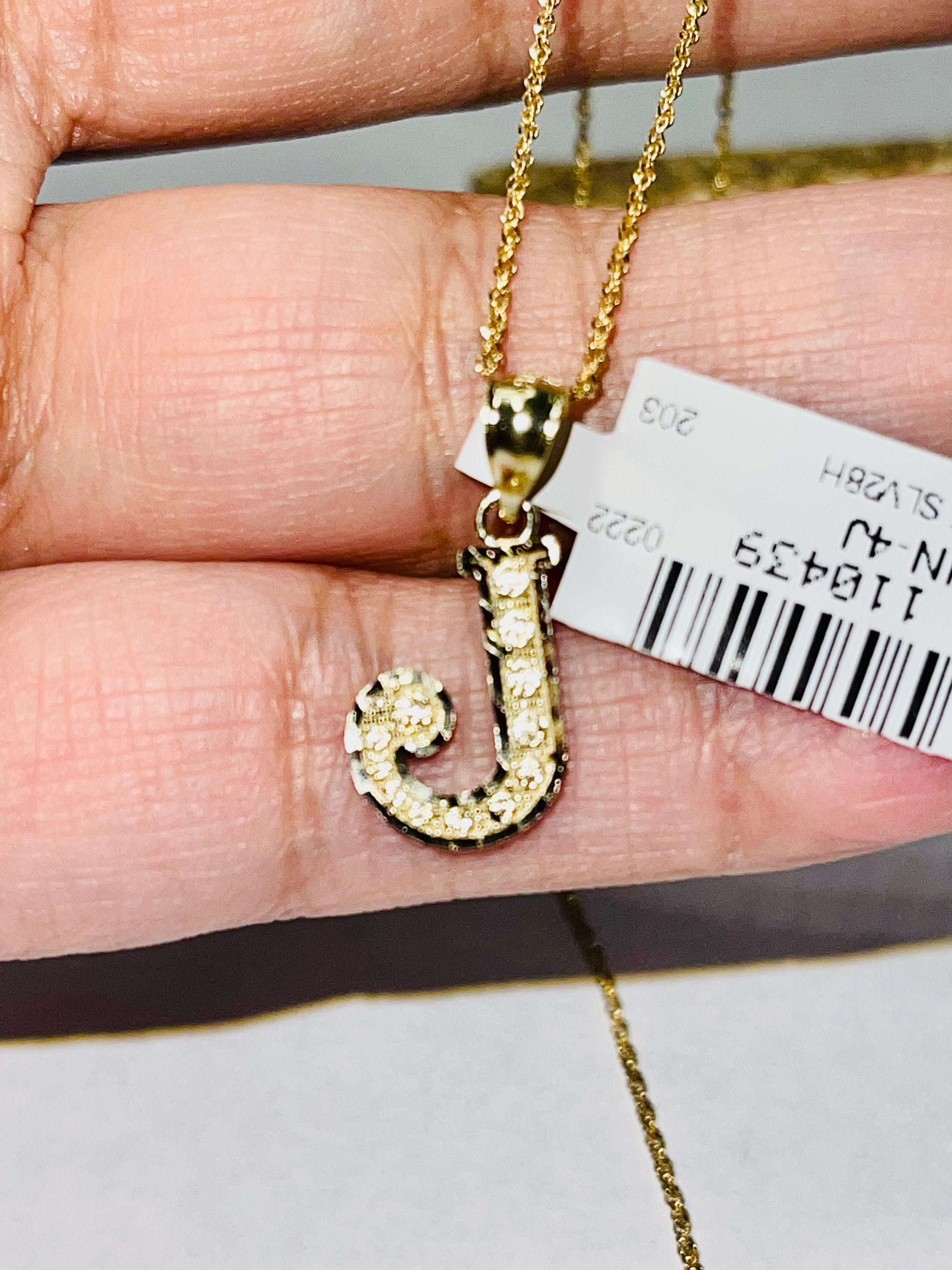 10kt deals real gold initial J Pendant