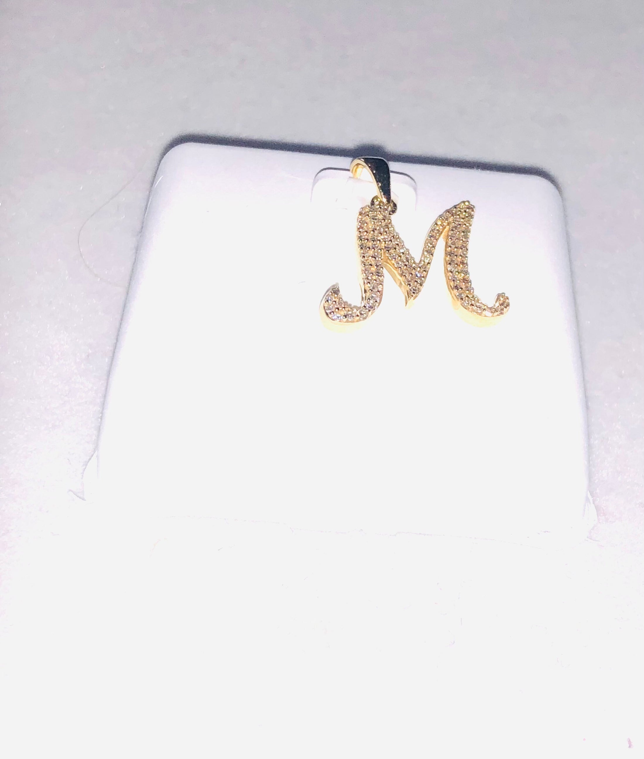 10k Solid Gold | Monogram Pendant Necklace | Diamond Letter Pendant | Initial Necklace | Name Pendant | Letter Charm Pendant | Christmas