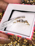 Cargar la imagen en la vista de la galería, 10k Solid Gold Mom Real genuine diamond ring for holiday, NOT plated, Not CZ, Real Diamond ring for mom, Gift for Mom In Law, Father
