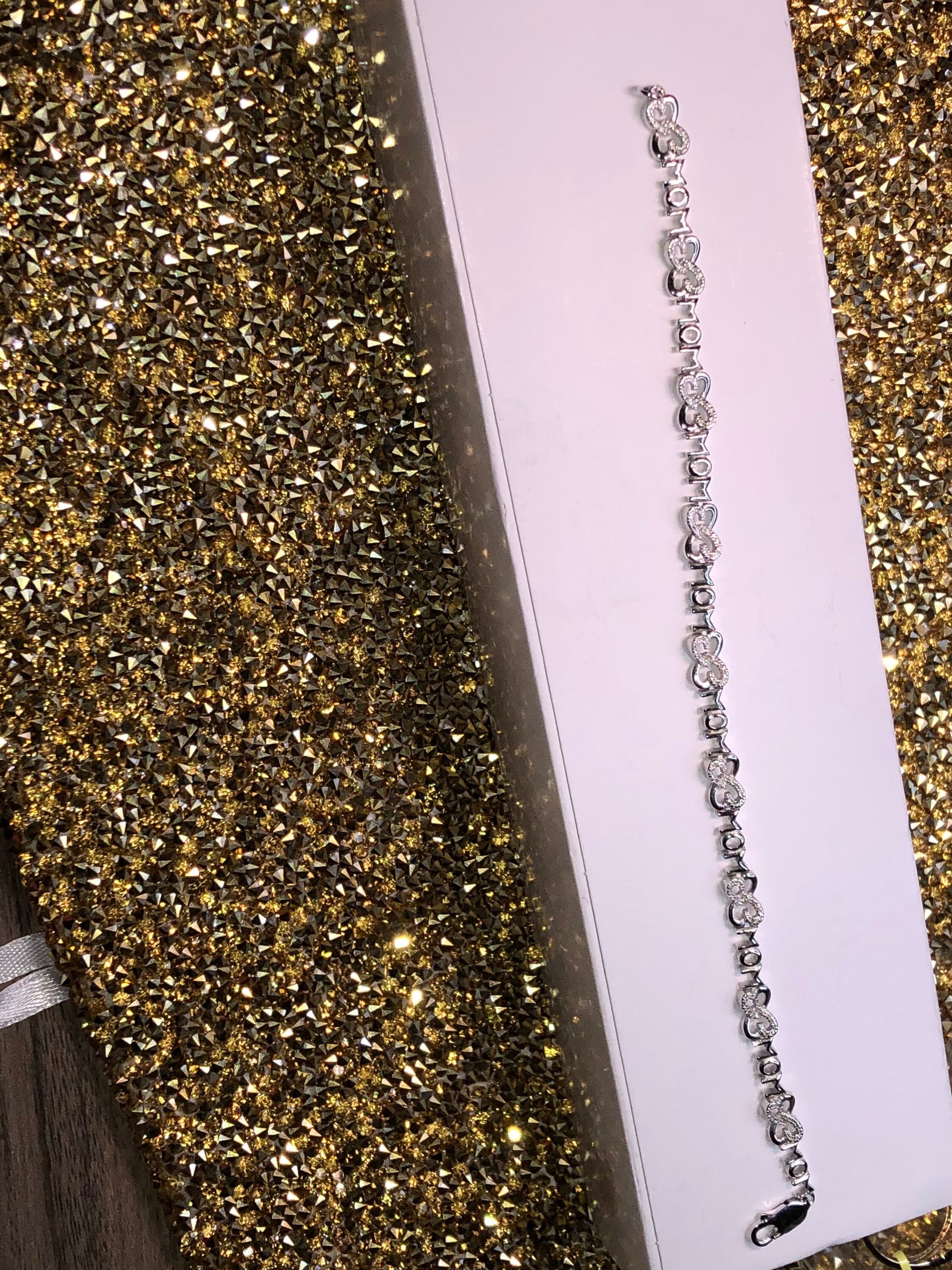 10k White Gold Vermeil | Diamond Bracelet For Mom | Mom Bracelet | For Her | For Mom | Christmas Gift