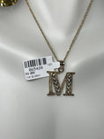 Load image into Gallery viewer, 10k solid gold, diamond cut Gold Initial letter pendant, gift for Dad, gift for mom, all letters available, holiday, NOT plated HOT
