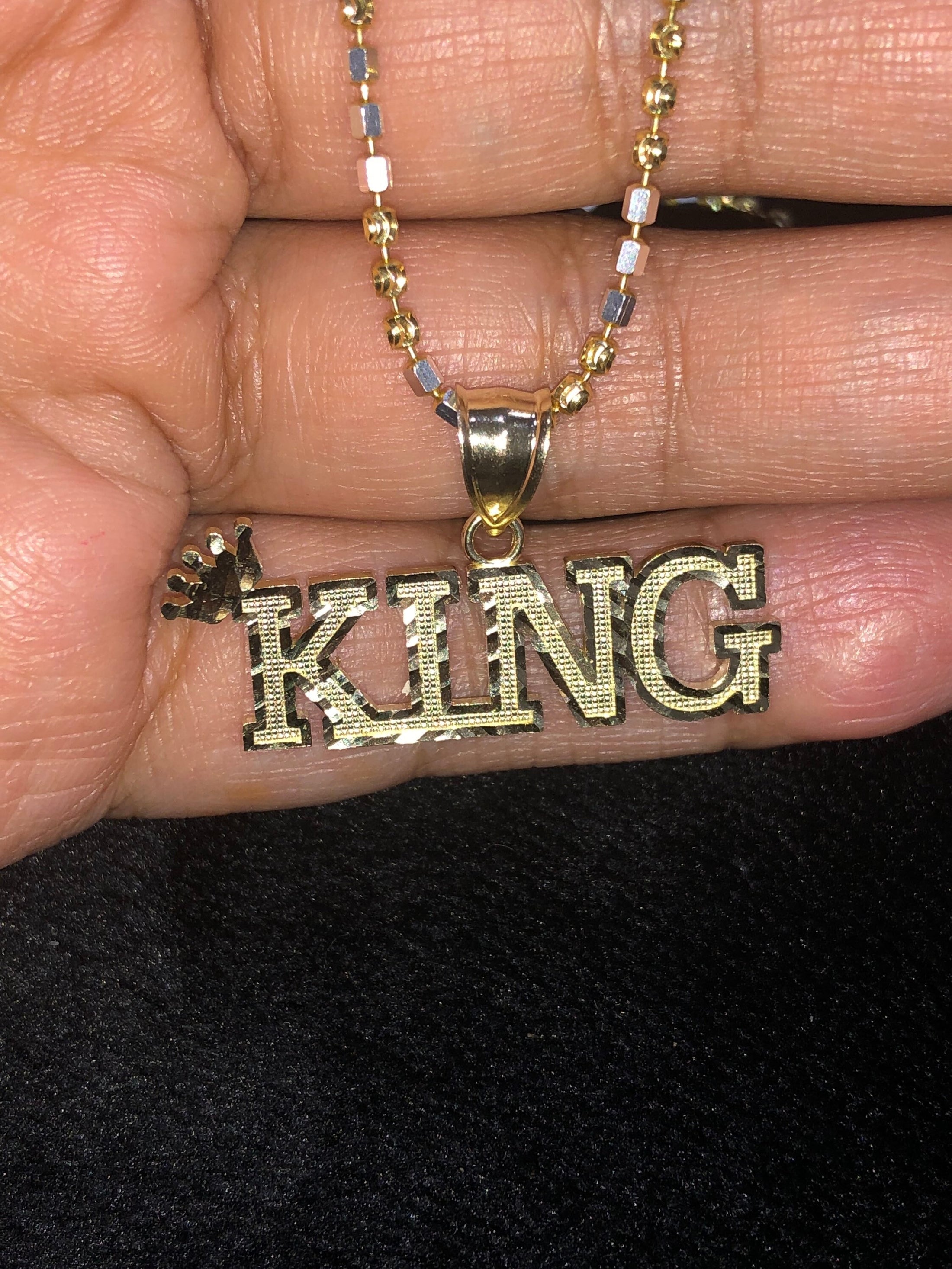 10k solid gold KING pendant for men, NOT plated, gift for him, holiday sale, best gift for dad, husband, boyfriend, free appraisal, wow
