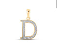 Load image into Gallery viewer, 10k Solid Gold | Monogram Pendant Necklace | Diamond Letter Pendant | Initial Necklace | Name Pendant | Letter Charm Pendant | Christmas
