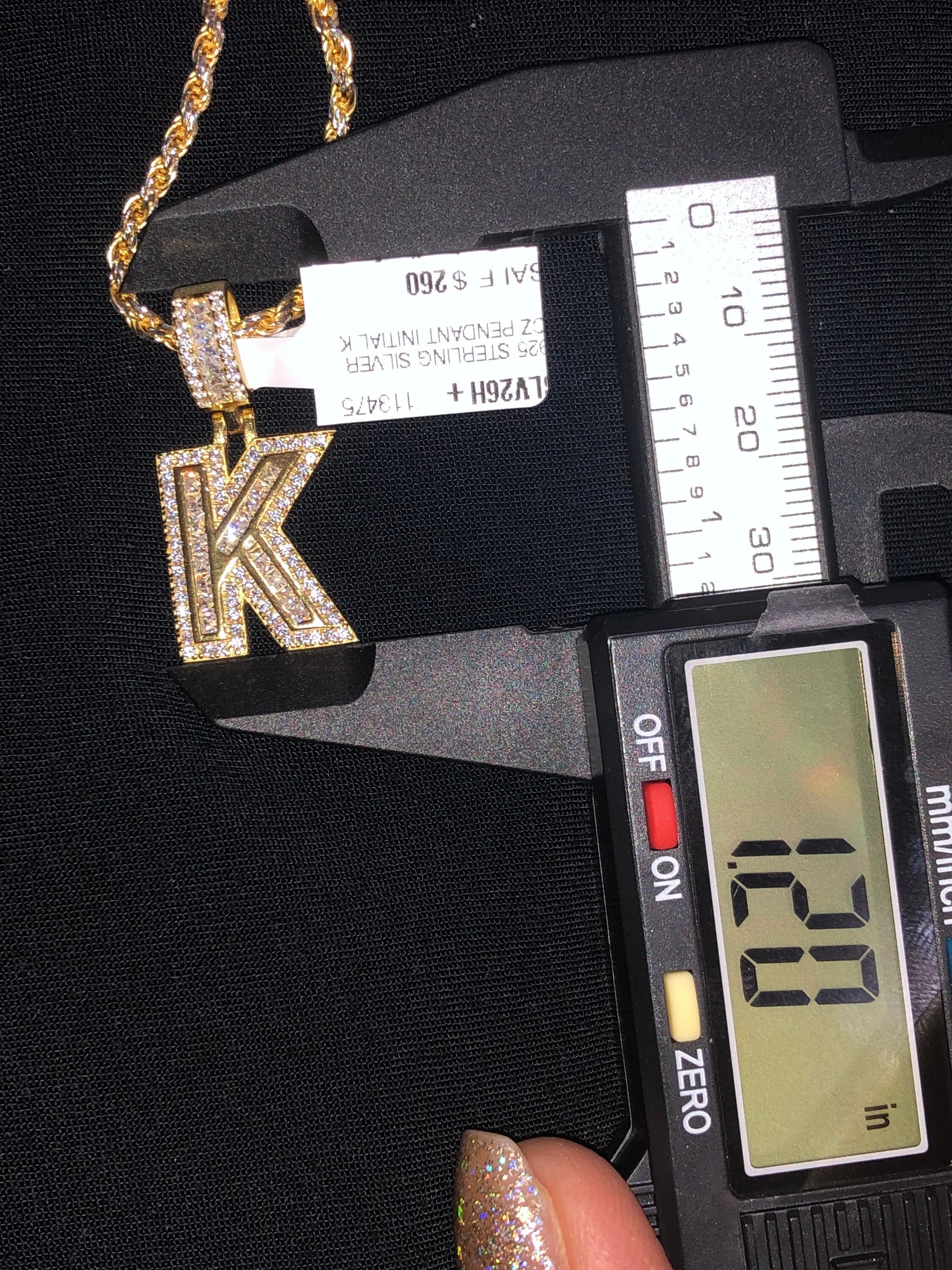 K initial | 10k Gold Vermeil | Swarovski Crystal pendant | Monogram Name Necklace | VVS clarity | For Her | For Him | Christmas Gift