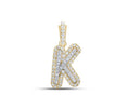 Load image into Gallery viewer, 10k Solid Gold | Diamond initial pendant |K Letter initial charm | K Personalized Initial Monogram Gift | Birthday Gift | Anniversary gift
