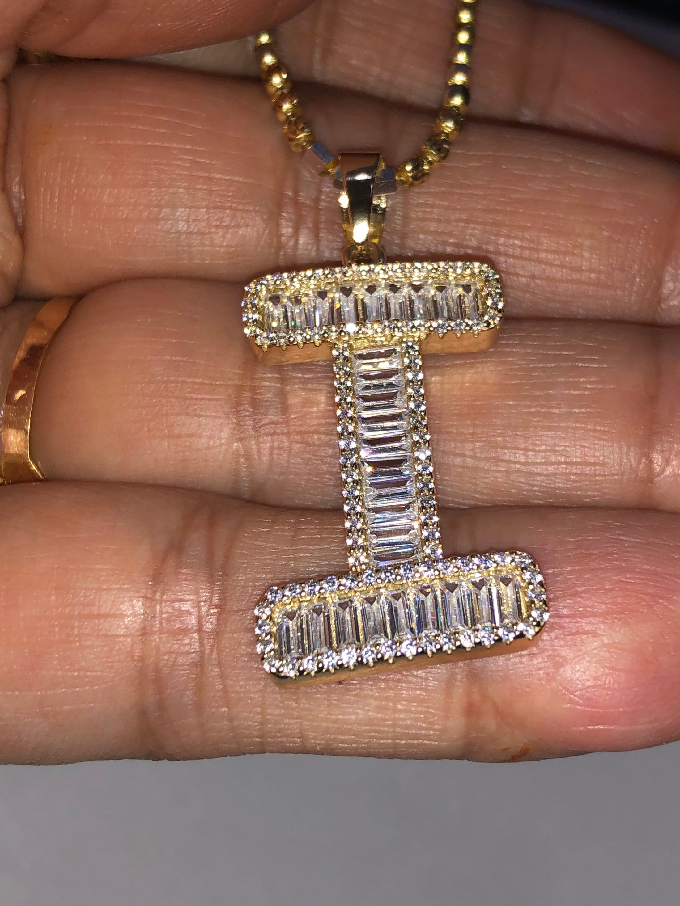 I initial | 10k Gold Vermeil | Swarovski Crystal pendant | Monogram Name Necklace | VVS clarity | For Her | For Him | Christmas Gift