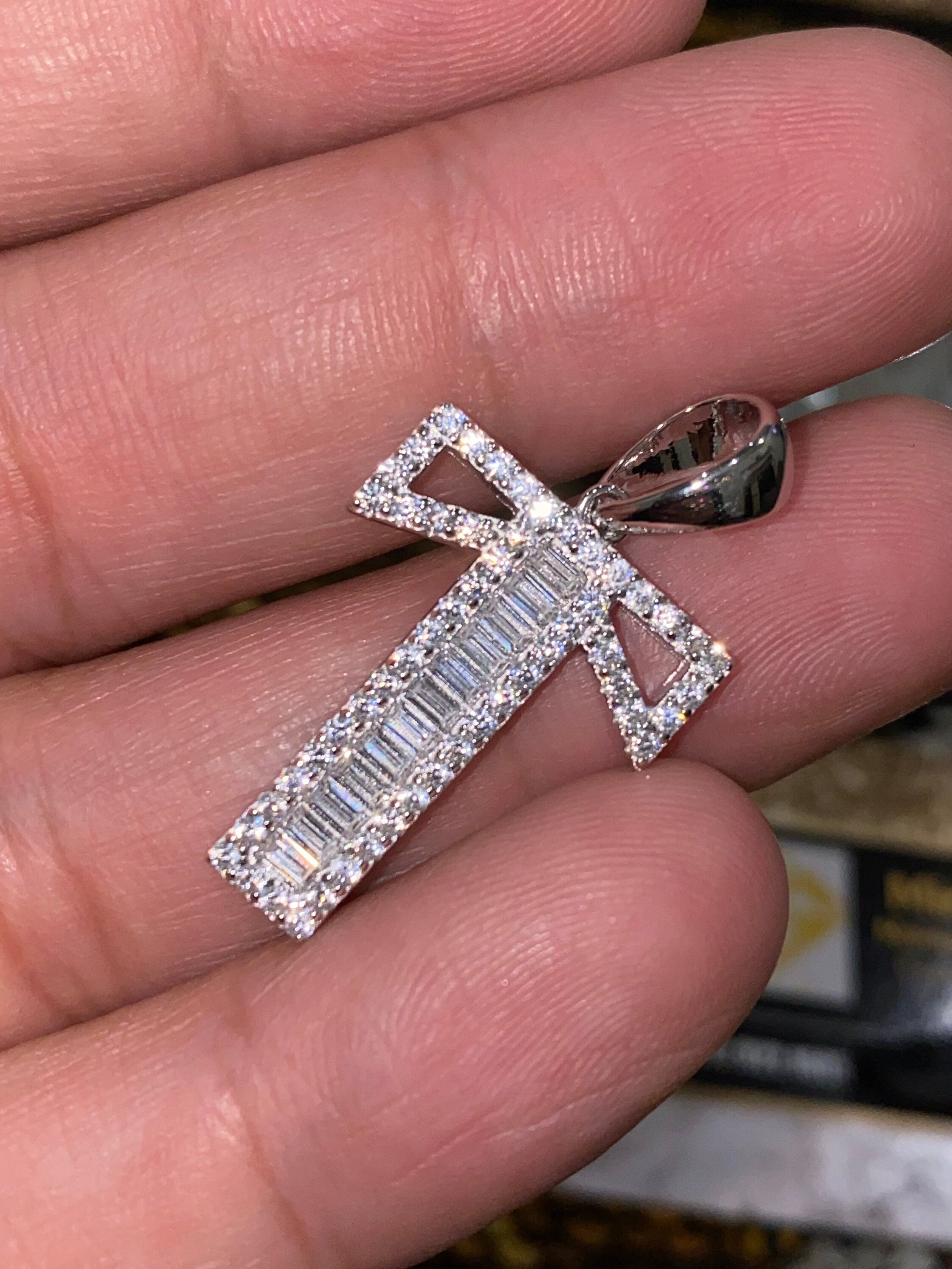 T initial | 10k Gold Vermeil | Swarovski Crystal pendant | Monogram Name Necklace | VVS clarity | For Her | For Him | Christmas Gift