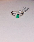 Load image into Gallery viewer, Solitaire diamond ring, Emerald diamond ring, gift for mom, best gift for women, Free Appraisal document, Anniversary gift, Green Emerald
