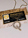 Cargar la imagen en la vista de la galería, Q initial | 10k Gold Vermeil | Swarovski Crystal pendant | Monogram Name Necklace | VVS clarity | For Her | For Him | Christmas Gift
