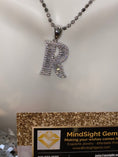 Cargar la imagen en la vista de la galería, R initial | 10k Gold Vermeil | Swarovski Crystal pendant | Monogram Name Necklace | VVS clarity | For Her | For Him | Christmas Gift
