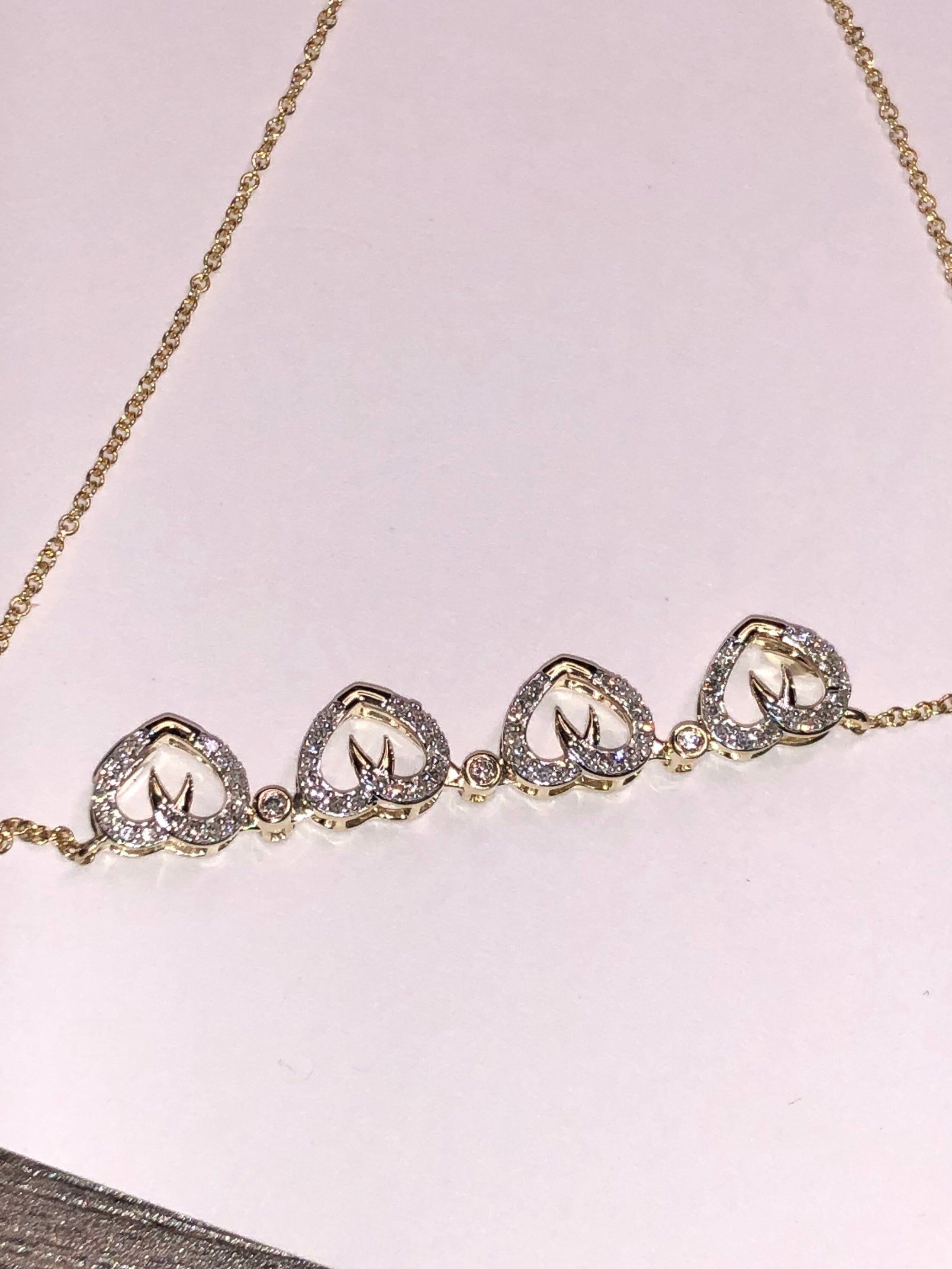 10k solid REAL gold Convertible Heart REAL diamond necklace, beautiful statement necklace, wear it two different ways, Best Christmas age