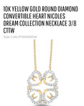 Load image into Gallery viewer, 10k solid REAL gold Convertible Heart REAL diamond necklace, beautiful statement necklace, wear it two different ways, Best Christmas age
