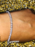 Load image into Gallery viewer, 10k White Gold Vermeil | Diamond Tennis Bracelet | For Him | For Her | Bracelet | Christmas Gift
