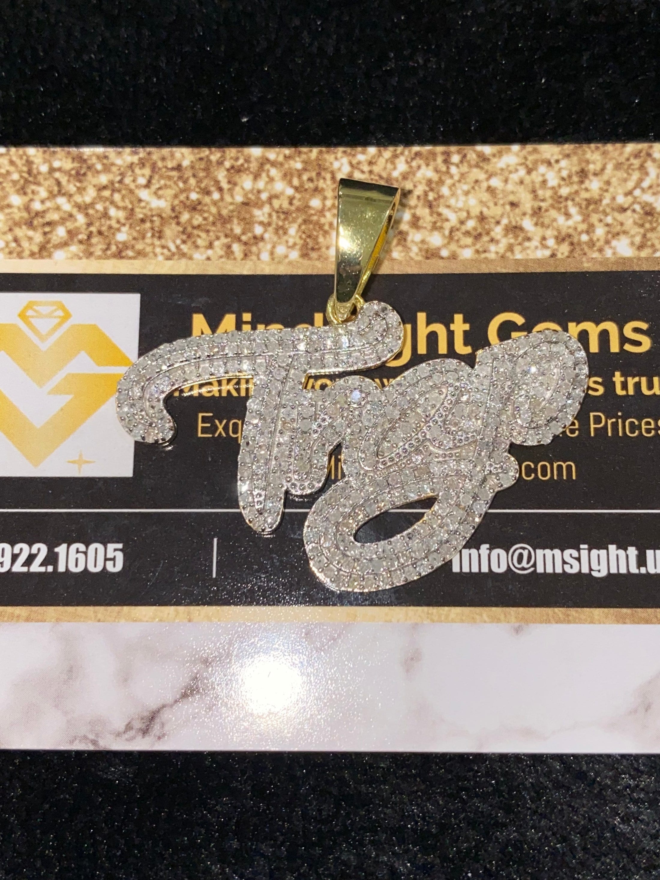 Real Diamond “Trap” pendant charm w/Rope chain Not CZ not moissanite not lab Biggest sale on genuine diamond pendants Authenticity card incl