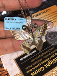 Load image into Gallery viewer, 10k solid gold butterfly pendant, 100% real gold NOT Plated, stunning functional design, the wings actually move w/ movement, free appraisal
