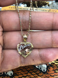 Load image into Gallery viewer, 10k solid gold heart love pendant, 100% real gold NOT plated, best gift for anniversary, wedding, birthday, baby shower, fast shipping, Sale
