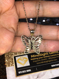 Cargar la imagen en la vista de la galería, 10k solid gold butterfly necklace w/ appraisal, real gold butterfly pendant, best Christmas occasions, graduation, anniversary, birthday,
