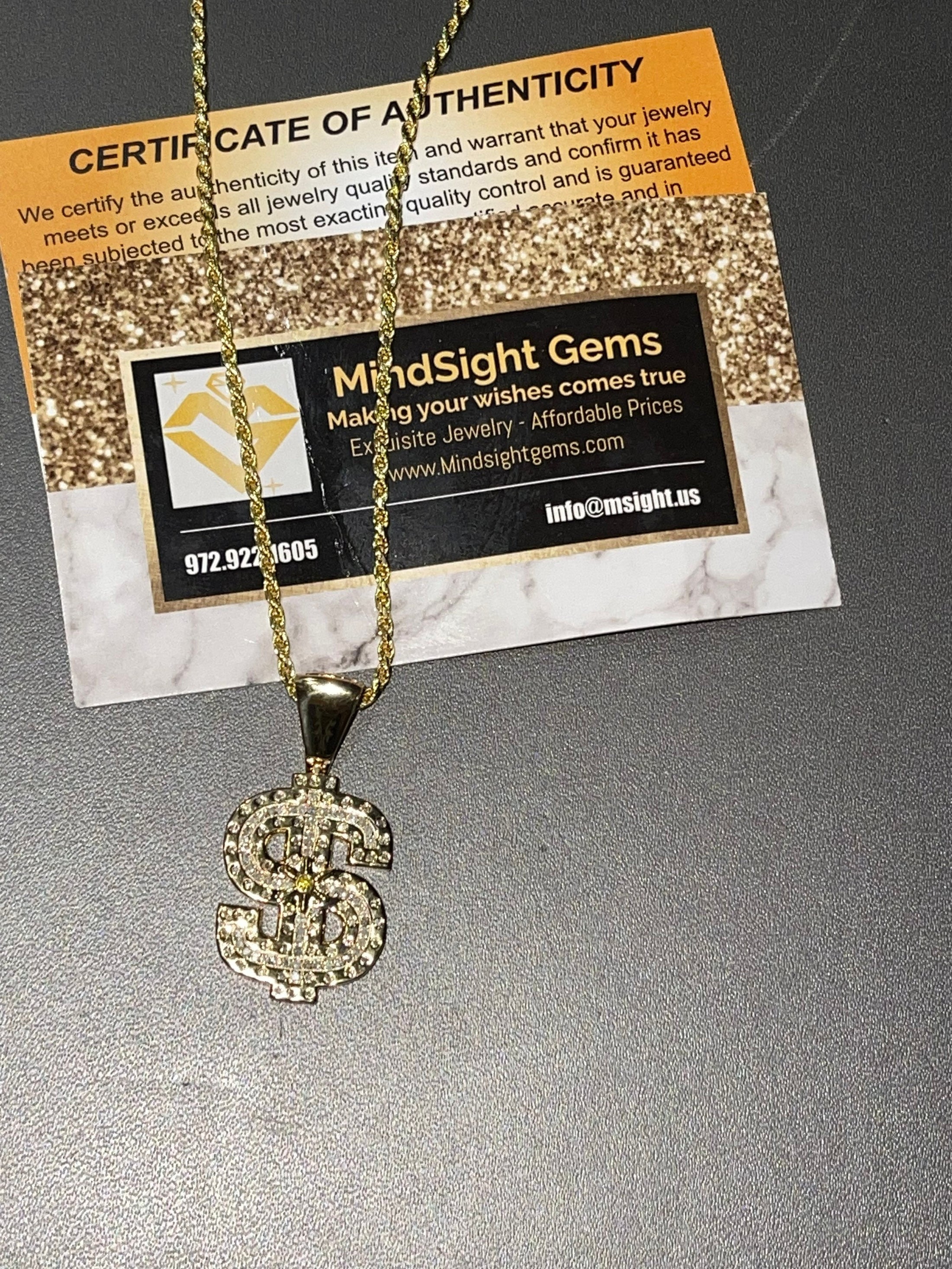 Real genuine diamond Dollar Sign pendant charm for men, money, dollar, anniversary gift, boss, birthday gift, gift for men, rich, money sign