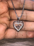 Cargar la imagen en la vista de la galería, Biggest sale of the year! Real diamond heart pendant charm, genuine natural diamonds, Not CZ not lab made, heartbeat love pendant, best gift
