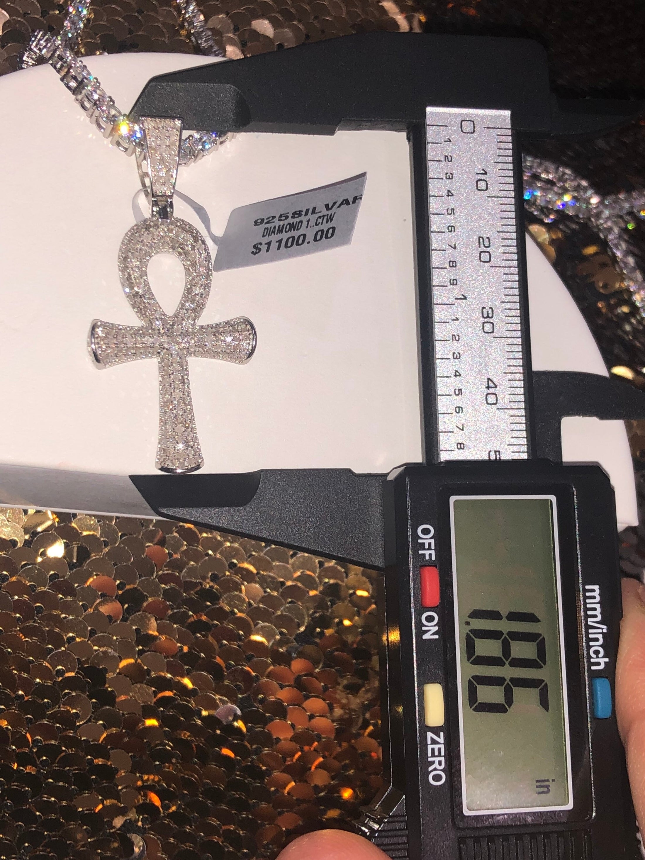 Rea Diamond Egyptian Ankh Cross Charm Pendant • 10K Gold Vermeil Pendant • Egyptian Ankh Cross Pendant • Cross Charm • Gift for Men • Sale •