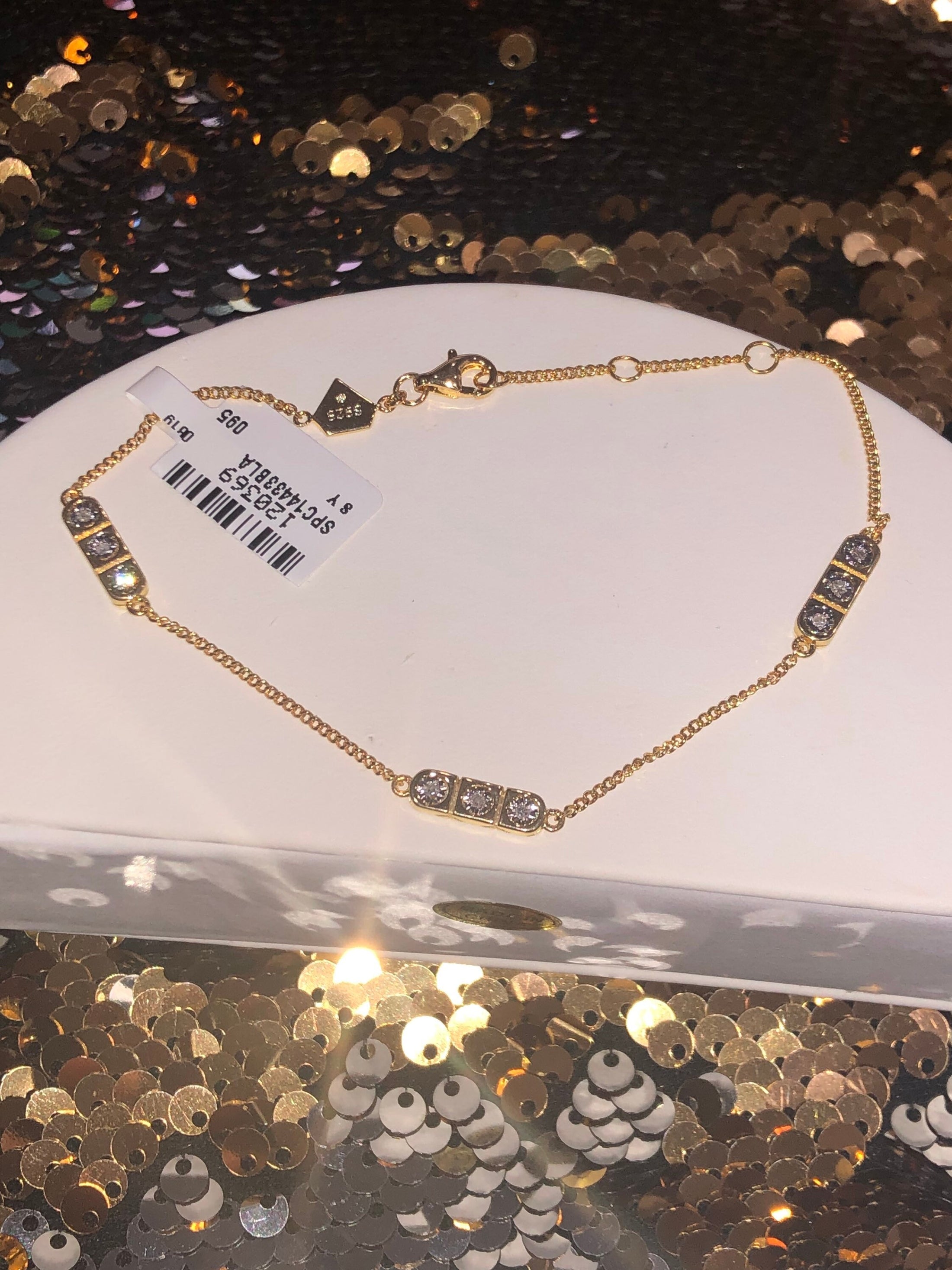 Real Diamond Gold Vermeil Anklet, Beautiful elegant gift for her, Anklet bracelet, Genuine diamond anklet for women, girls, 14k gold vermeil