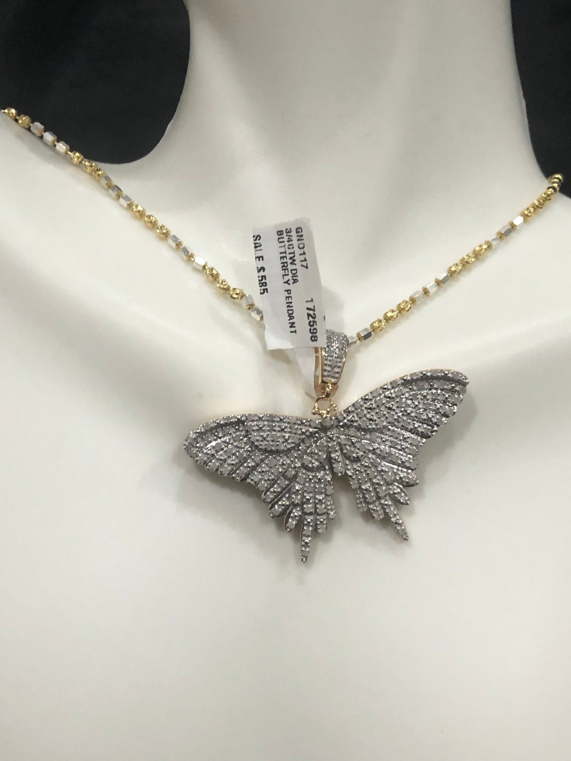 Real Diamond Beautiful custom made Butterfly pendant charm, butterfly wings charm, real genuine si diamonds, NOT CZ Not lab made, Sale!