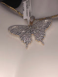 Cargar la imagen en la vista de la galería, Real Diamond Beautiful custom made Butterfly pendant charm, butterfly wings charm, real genuine si diamonds, NOT CZ Not lab made, Sale!
