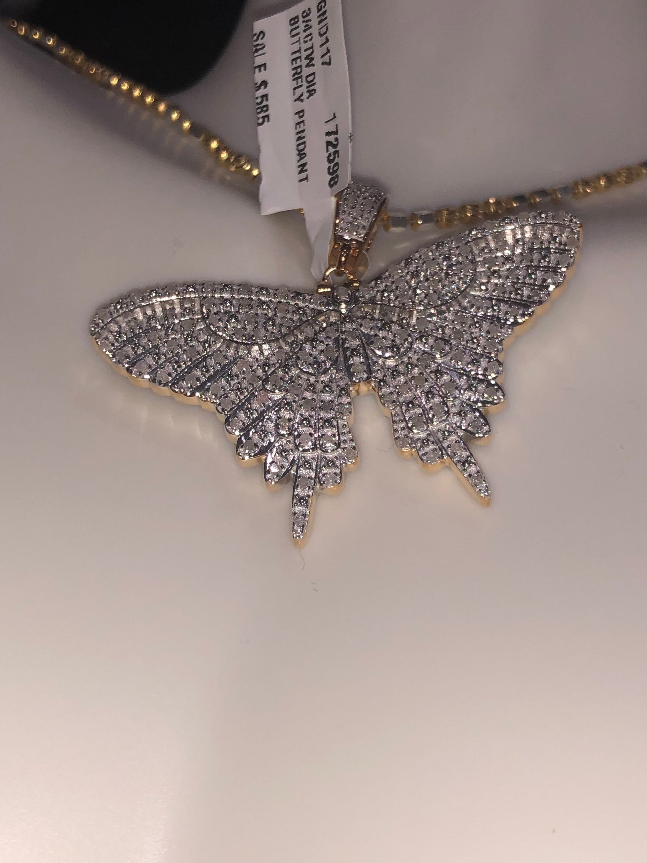 Real Diamond Beautiful custom made Butterfly pendant charm, butterfly wings charm, real genuine si diamonds, NOT CZ Not lab made, Sale!