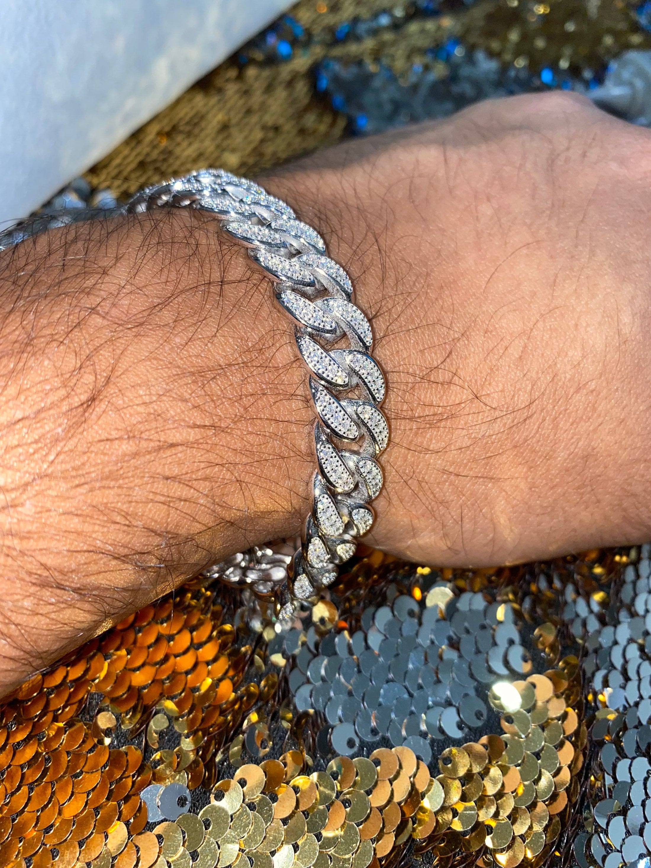 VVS 3cttw GRA certified Cuban Link moissanite diamond bracelet, Hiphop jewelry for men, pass diamond tester, gift for men, 12mm bracelet,