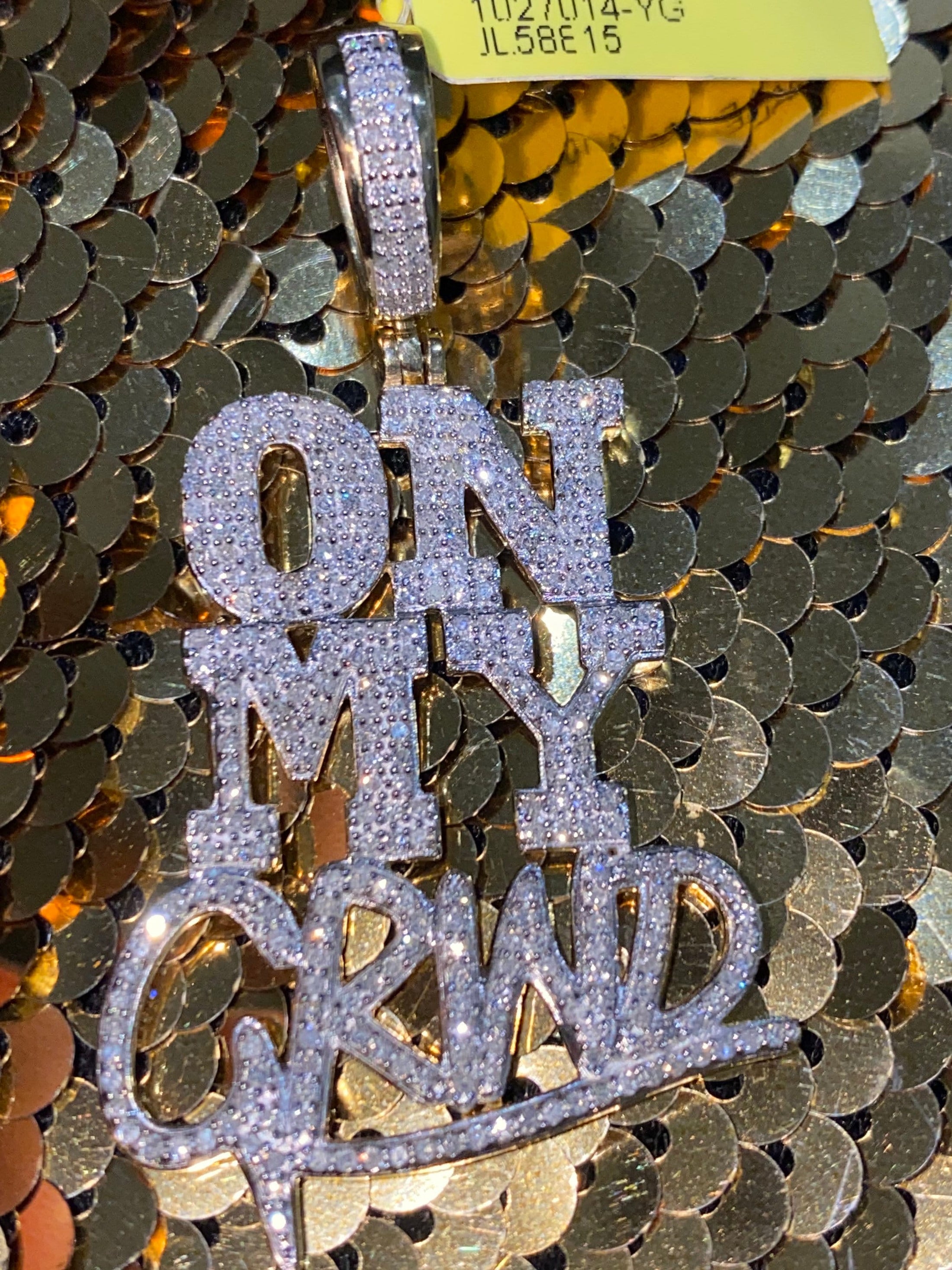 Real 10k Solid Gold VS Natural Diamond Pendant - Custom On My Grind Charm for Men. Birthday, Anniversary or Christmas Present Free Appraisal