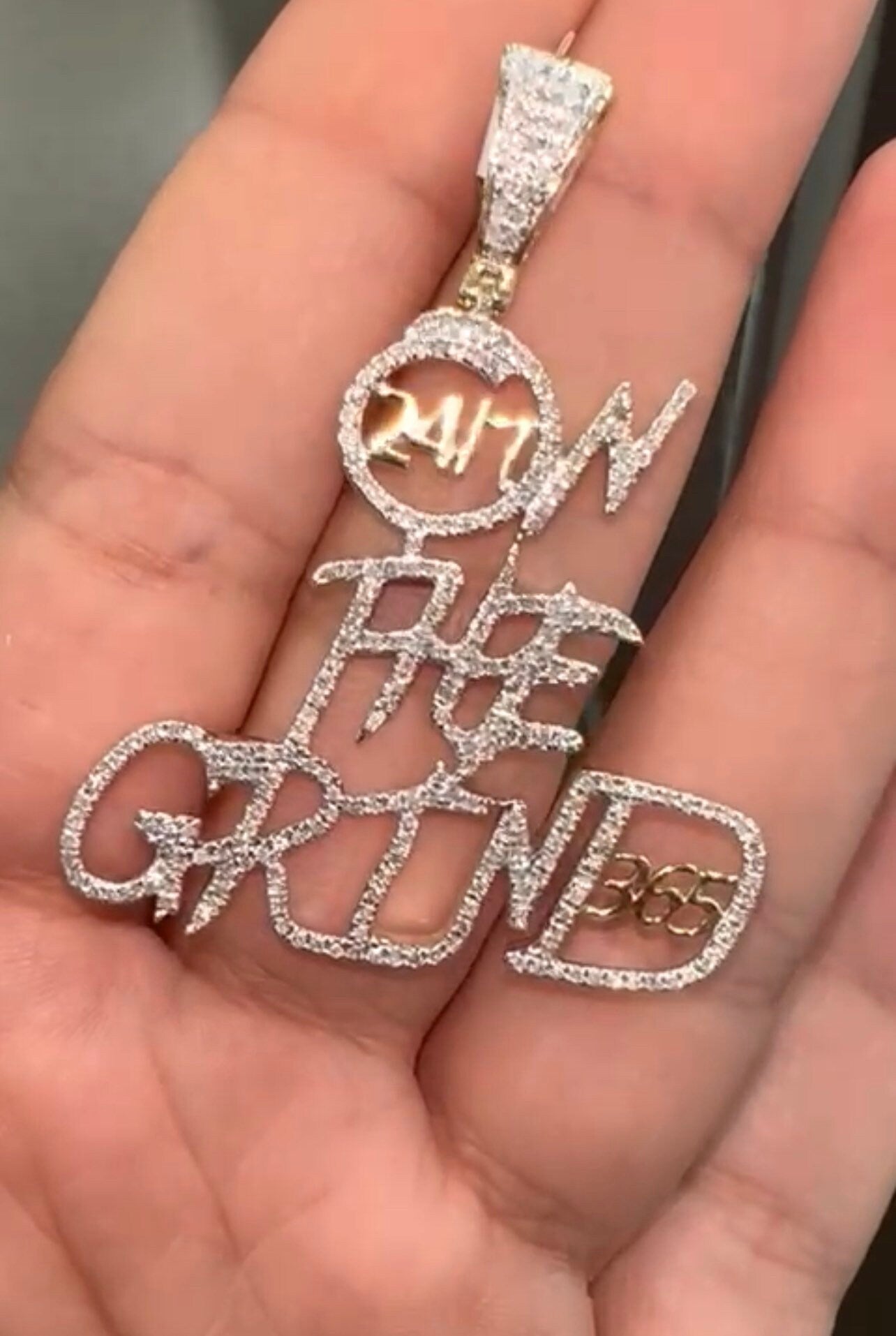 On The Grind Pendant | 10k Gold | Diamond | Iced Out | Bling | Customer Pendant | For Him | For Her | Christmas Gift