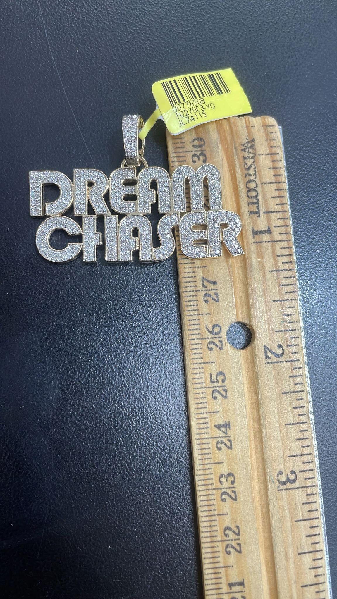 10k Solid Real Gold, real genuine diamond custom hiphop pendant, Dream Chaser Diamond charm, Free Appraisal, NOT plated, Not Lab Made, Sale