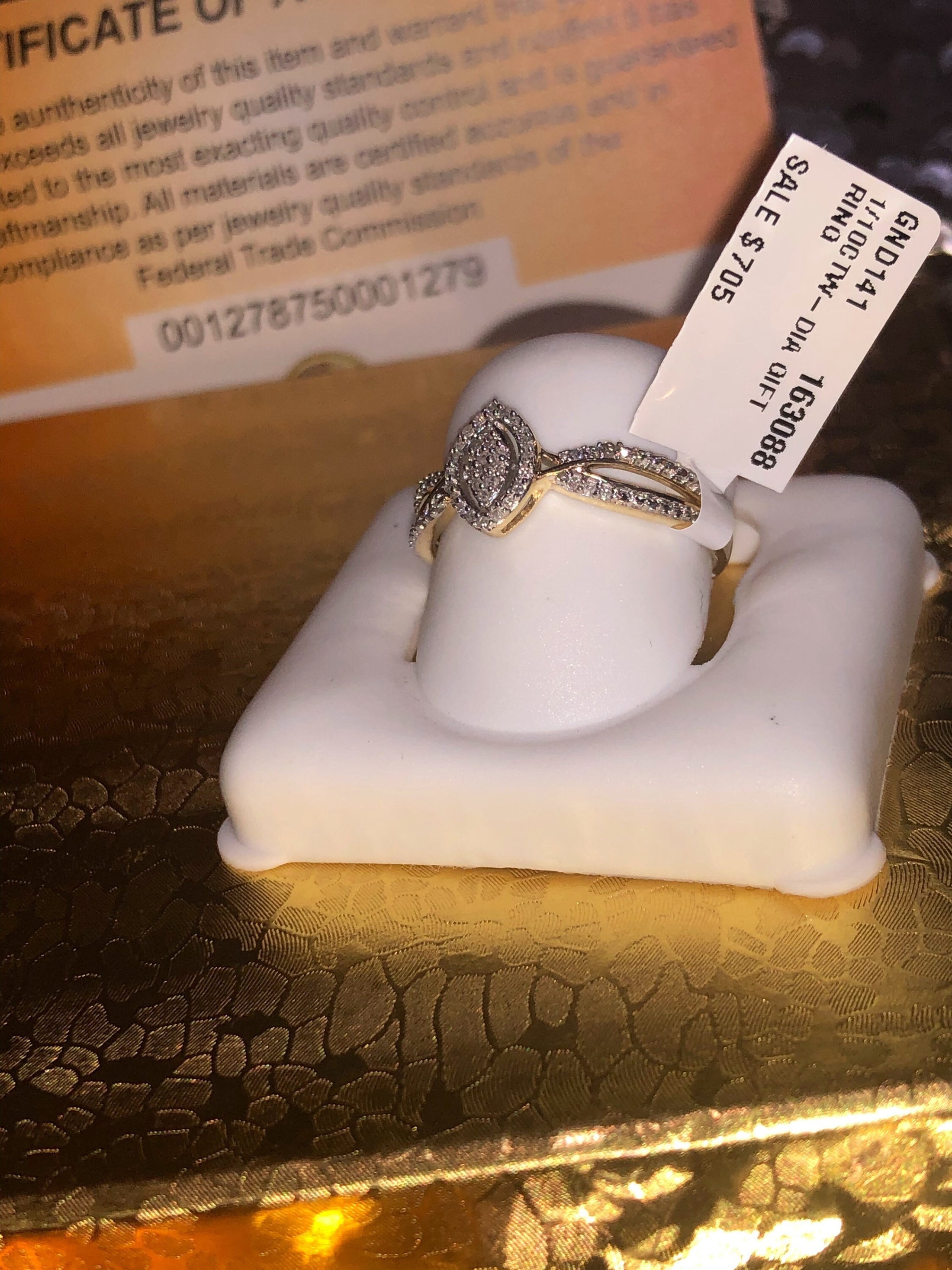 Diamond Marquis Ring | 10k Gold | Engagement Ring | For Her | For Him | Christmas Gift