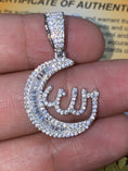 Load image into Gallery viewer, VVS stunning Allah Pendant for men or women, beautiful Swarovski stones that shine bright like a diamond, Muslim/ Islamic Jewelry, 925
