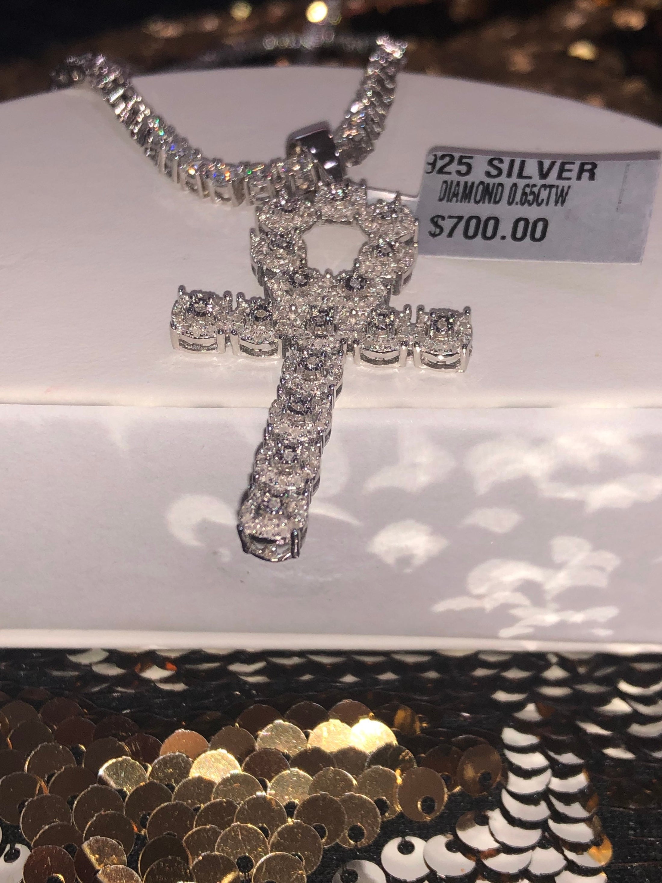 Rea Diamond Egyptian Ankh Cross Charm Pendant • 10K Gold Vermeil Pendant • Egyptian Ankh Cross Pendant • Cross Charm • Gift for Men • Sale •