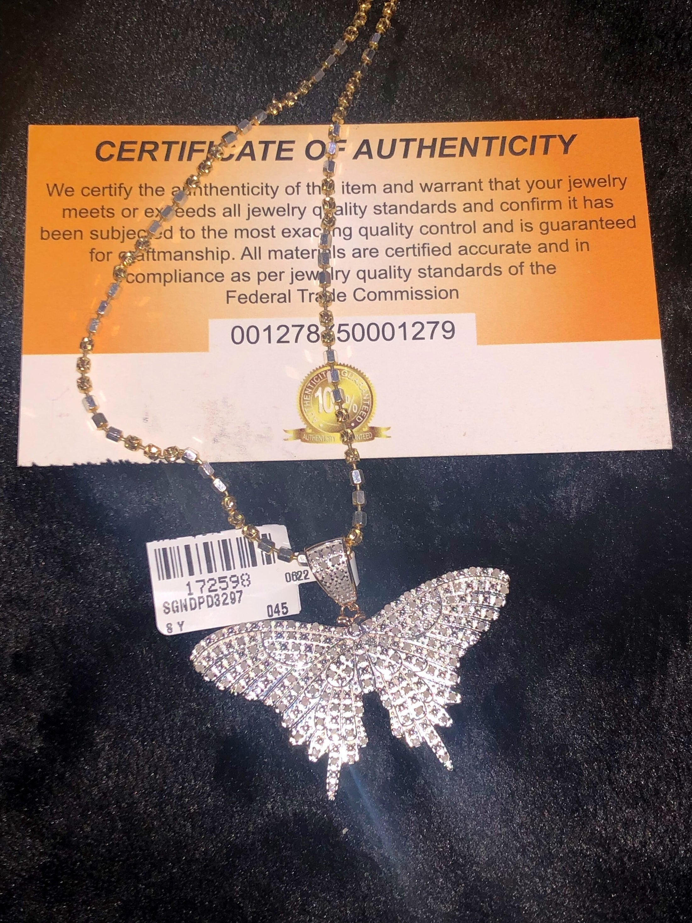 Real Diamond Beautiful custom made Butterfly pendant charm, butterfly wings charm, real genuine si diamonds, NOT CZ Not lab made, Sale!