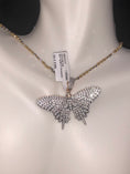 Cargar la imagen en la vista de la galería, Real Diamond Beautiful custom made Butterfly pendant charm, butterfly wings charm, real genuine si diamonds, NOT CZ Not lab made, Sale!
