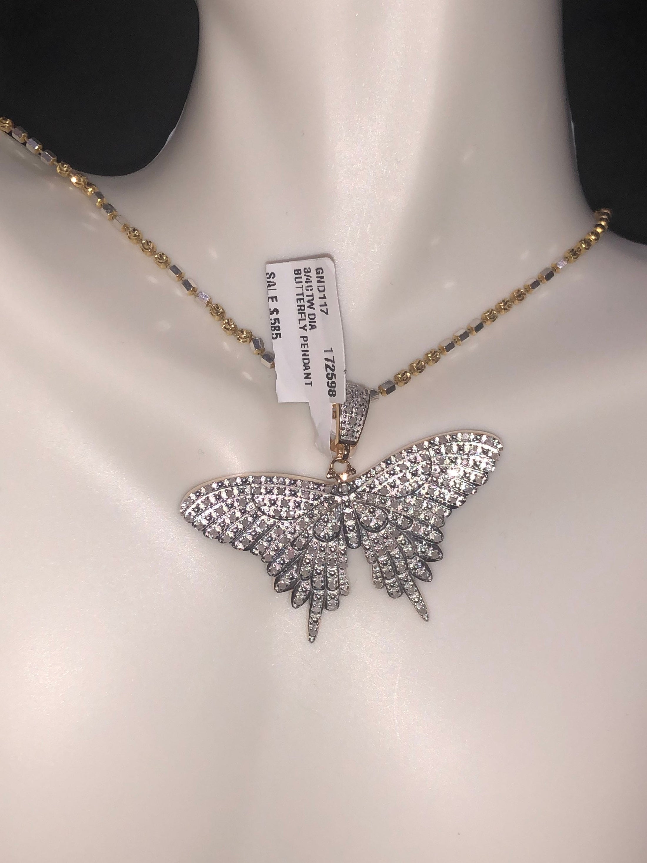 Real Diamond Beautiful custom made Butterfly pendant charm, butterfly wings charm, real genuine si diamonds, NOT CZ Not lab made, Sale!