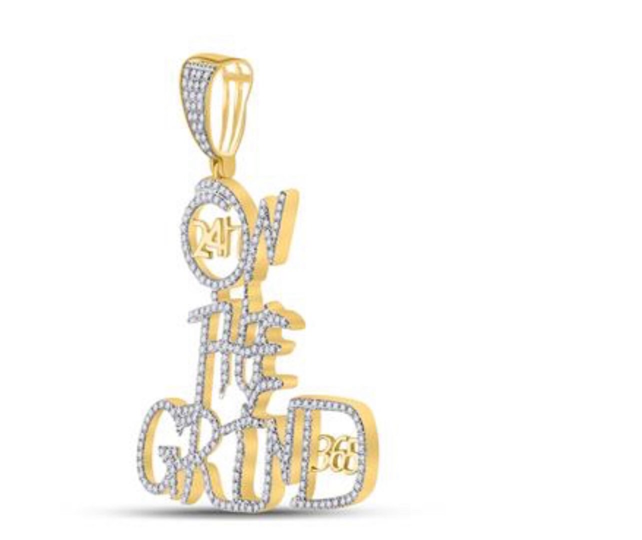 On The Grind Pendant | 10k Gold | Diamond | Iced Out | Bling | Customer Pendant | For Him | For Her | Christmas Gift