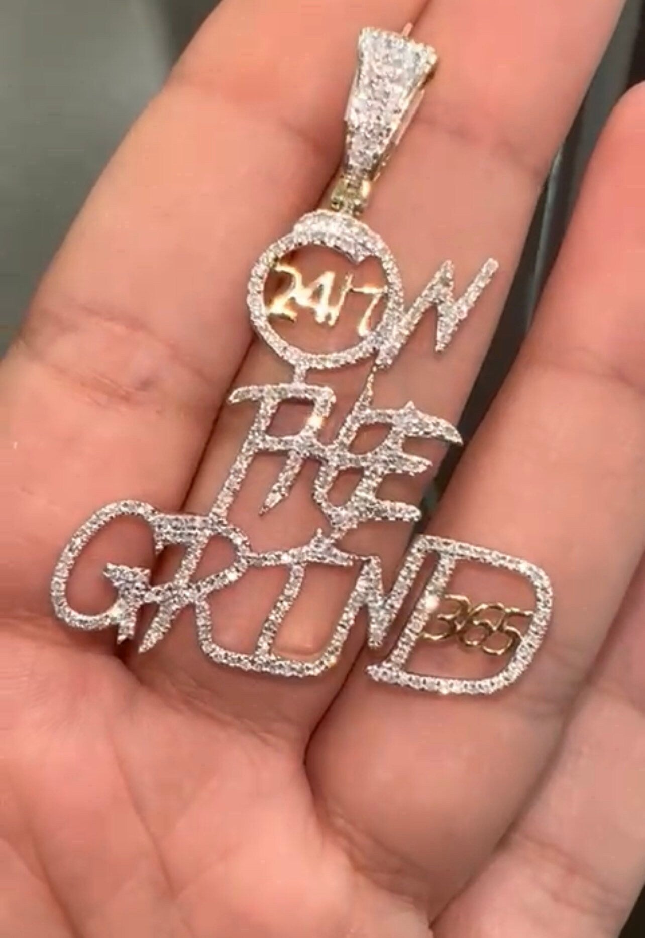 On The Grind Pendant | 10k Gold | Diamond | Iced Out | Bling | Customer Pendant | For Him | For Her | Christmas Gift