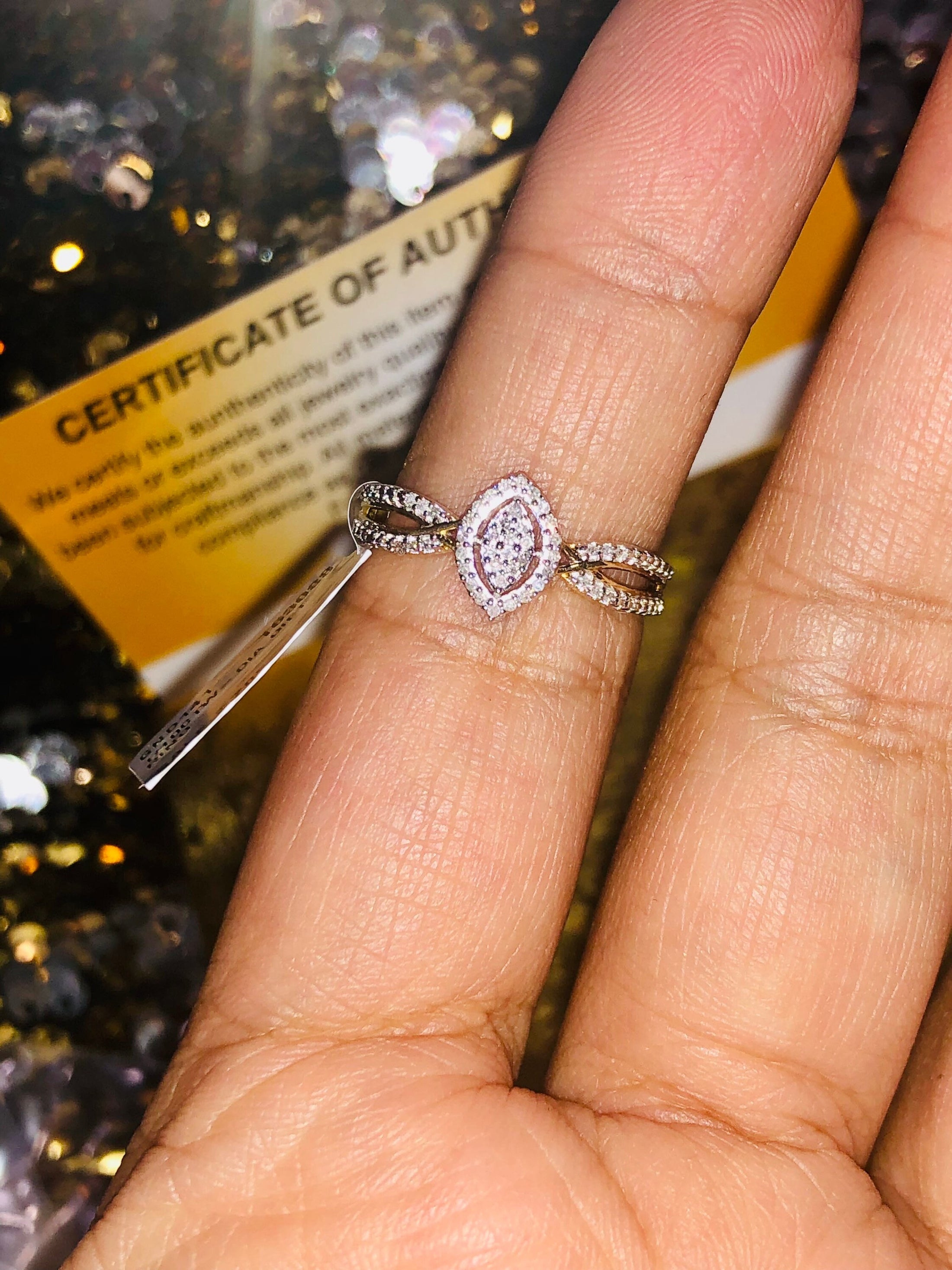 Diamond Marquis Ring | 10k Gold | Engagement Ring | For Her | For Him | Christmas Gift