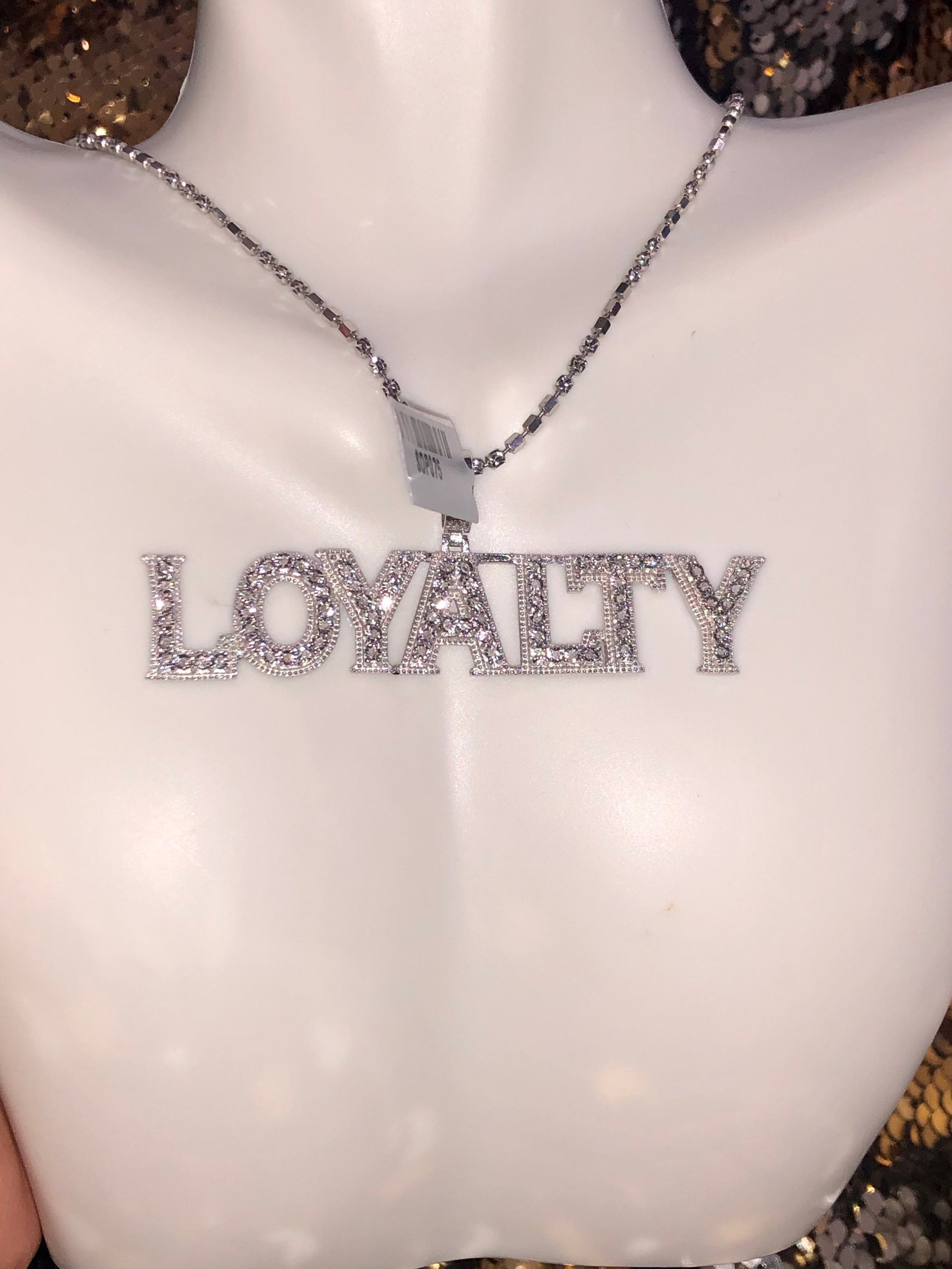 10k solid Gold vermeil LOYALTY pendant, 100% real genuine diamond charm for men women, authenticity card incl, custom iced out hiphop charm