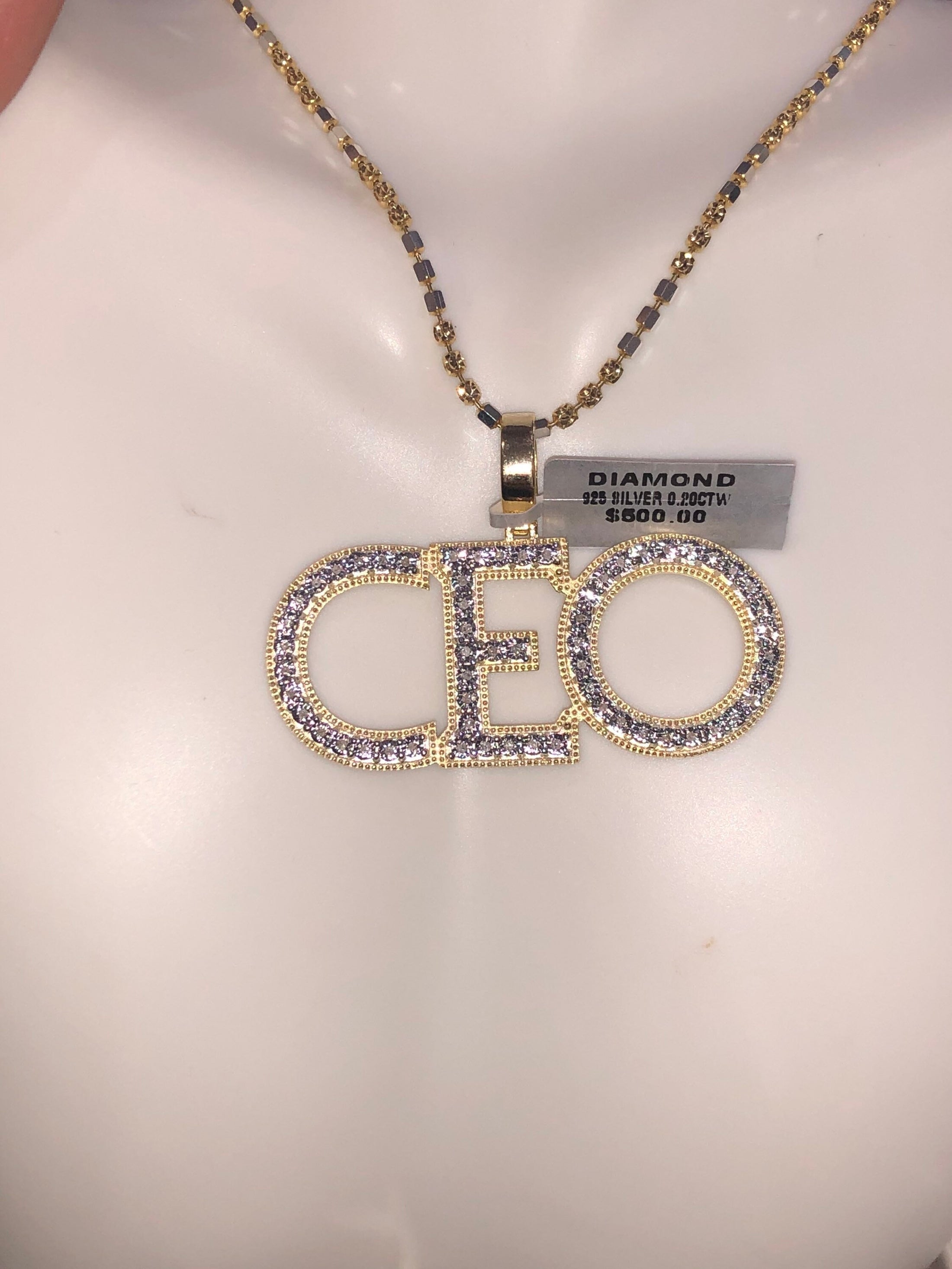 Real diamond Ceo custom designed pendant for men, NOT CZ not lab made, 10k gold vermeil, 100% genuine diamonds, best Christmas occasions,